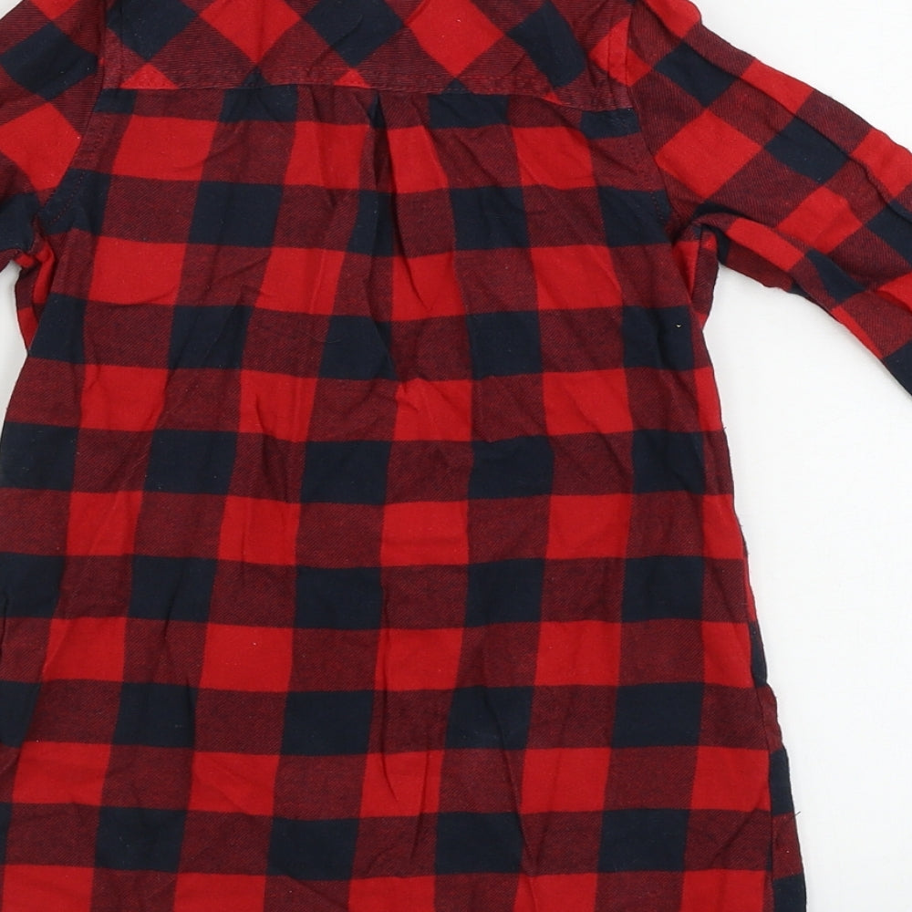 Young Dimension  Girls Red Check  Basic Button-Up Size 6-7 Years