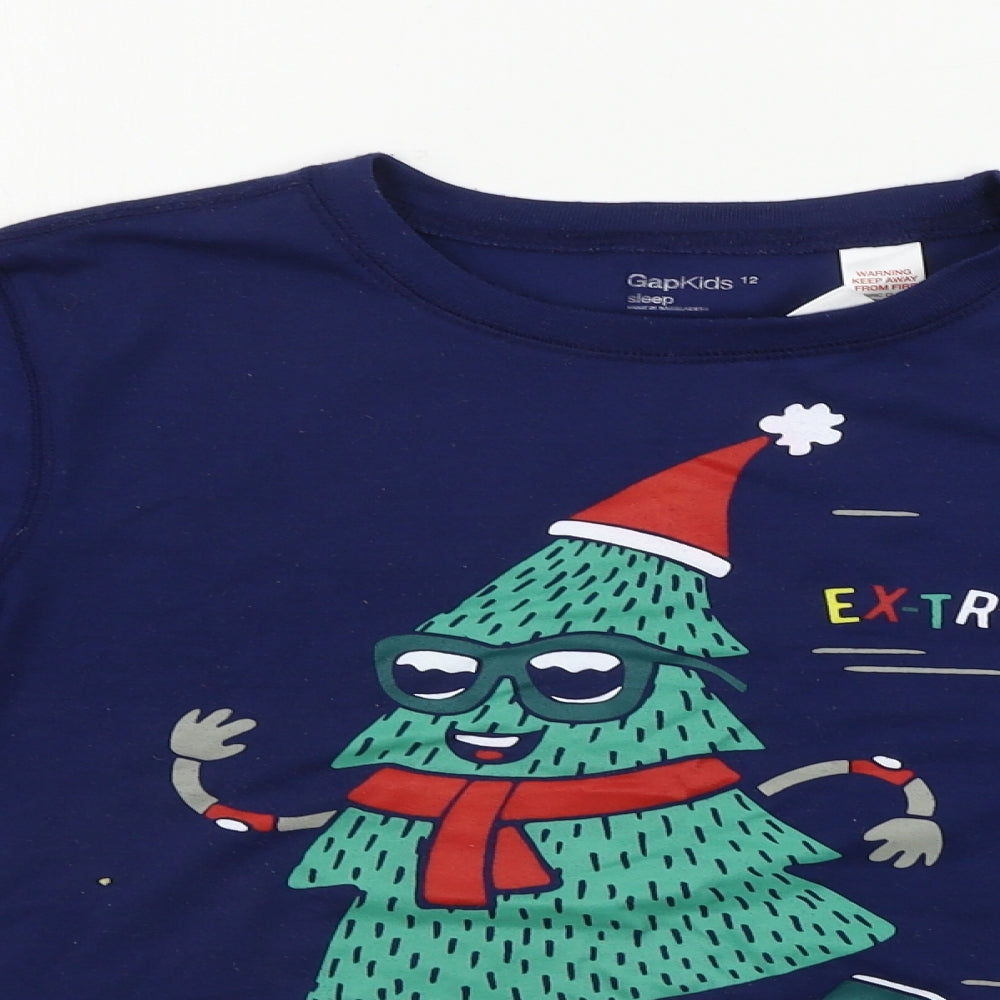 Gap  Boys Blue   Basic T-Shirt Size 12 Years  - Christmas t shirt