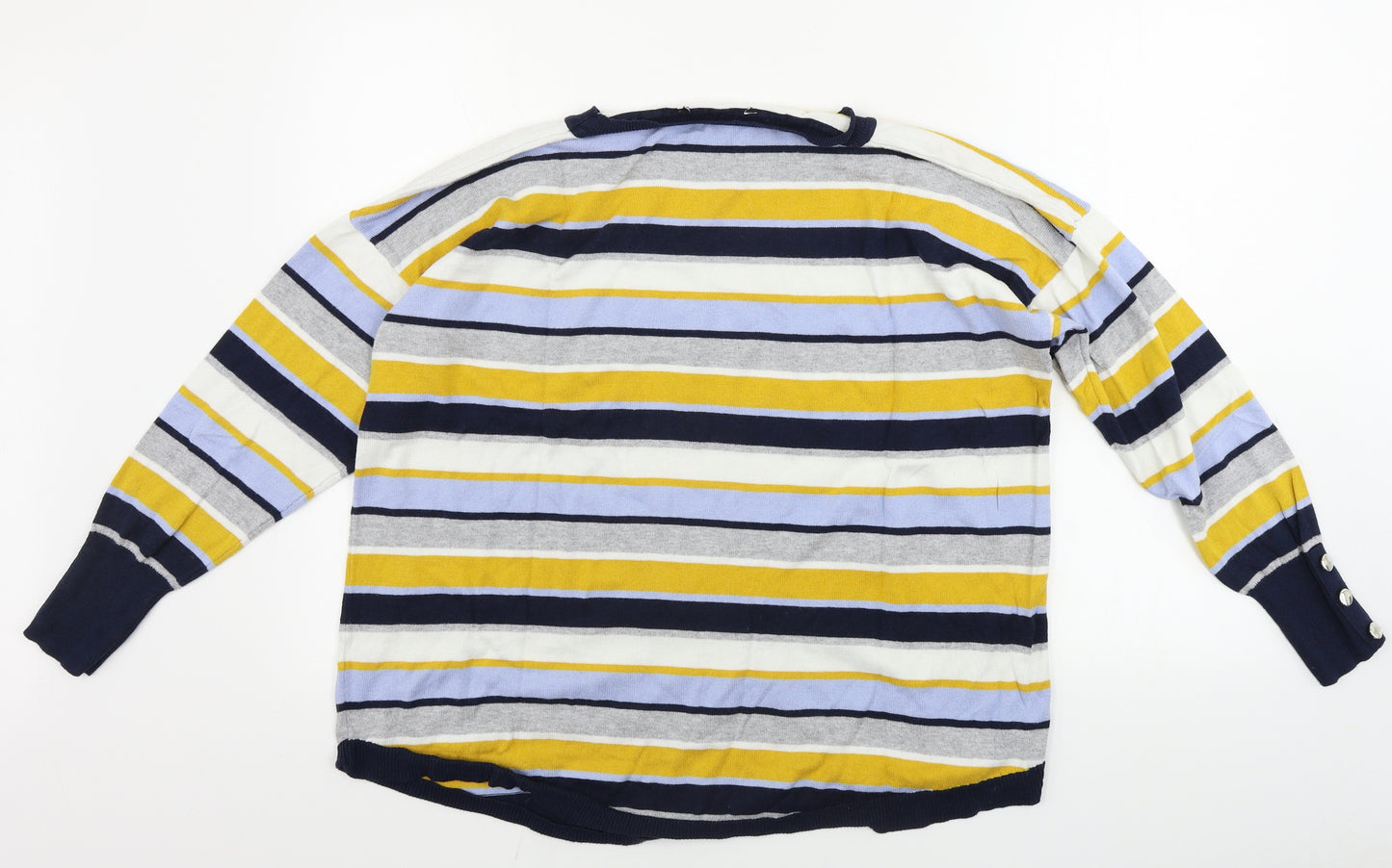 Bonmarché  Womens White Striped  Pullover Jumper Size 22