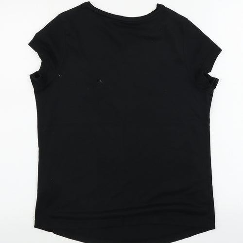Preworn  Womens Black   Basic T-Shirt Size 8