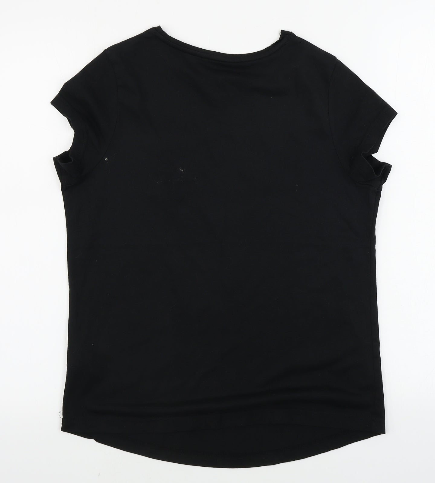 Preworn  Womens Black   Basic T-Shirt Size 8