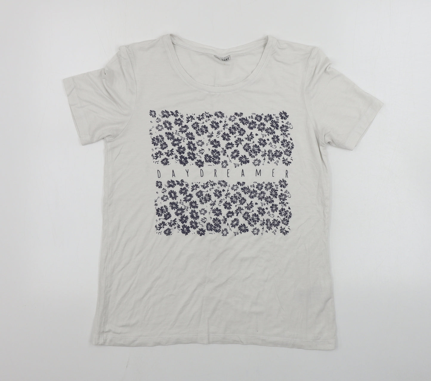 Damart  Womens White Floral  Basic T-Shirt Size 10