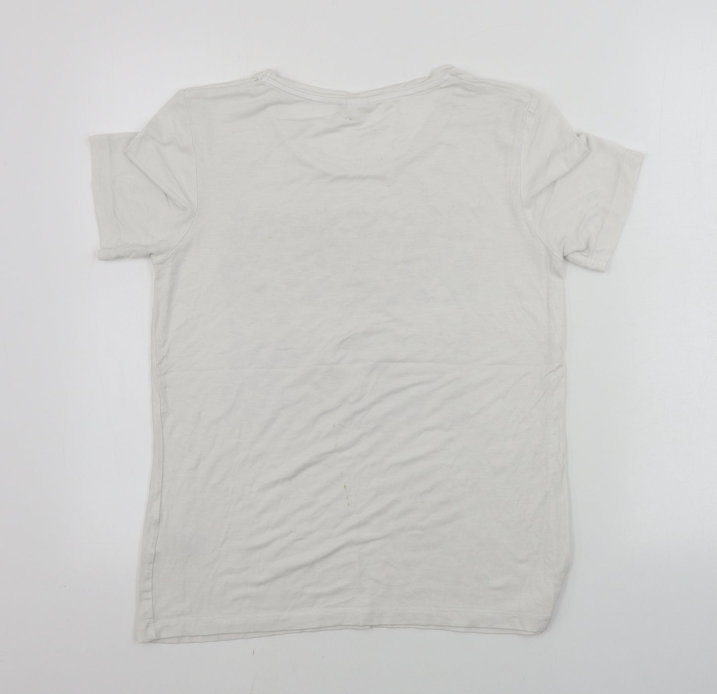 Damart  Womens White Floral  Basic T-Shirt Size 10
