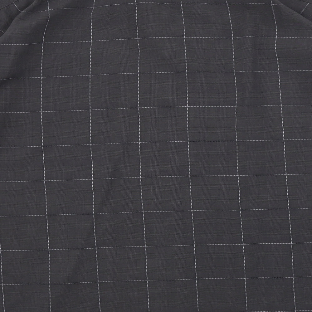George  Mens Grey Check   Button-Up Size 3XL