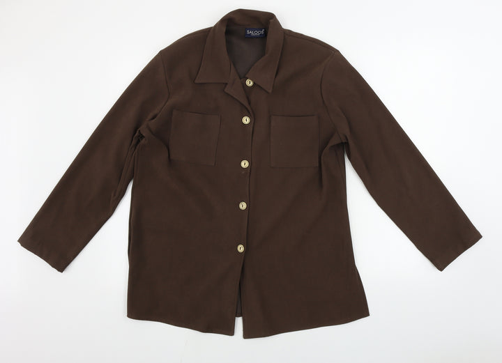 SALOOS Womens Brown Jacket Blazer Size 14