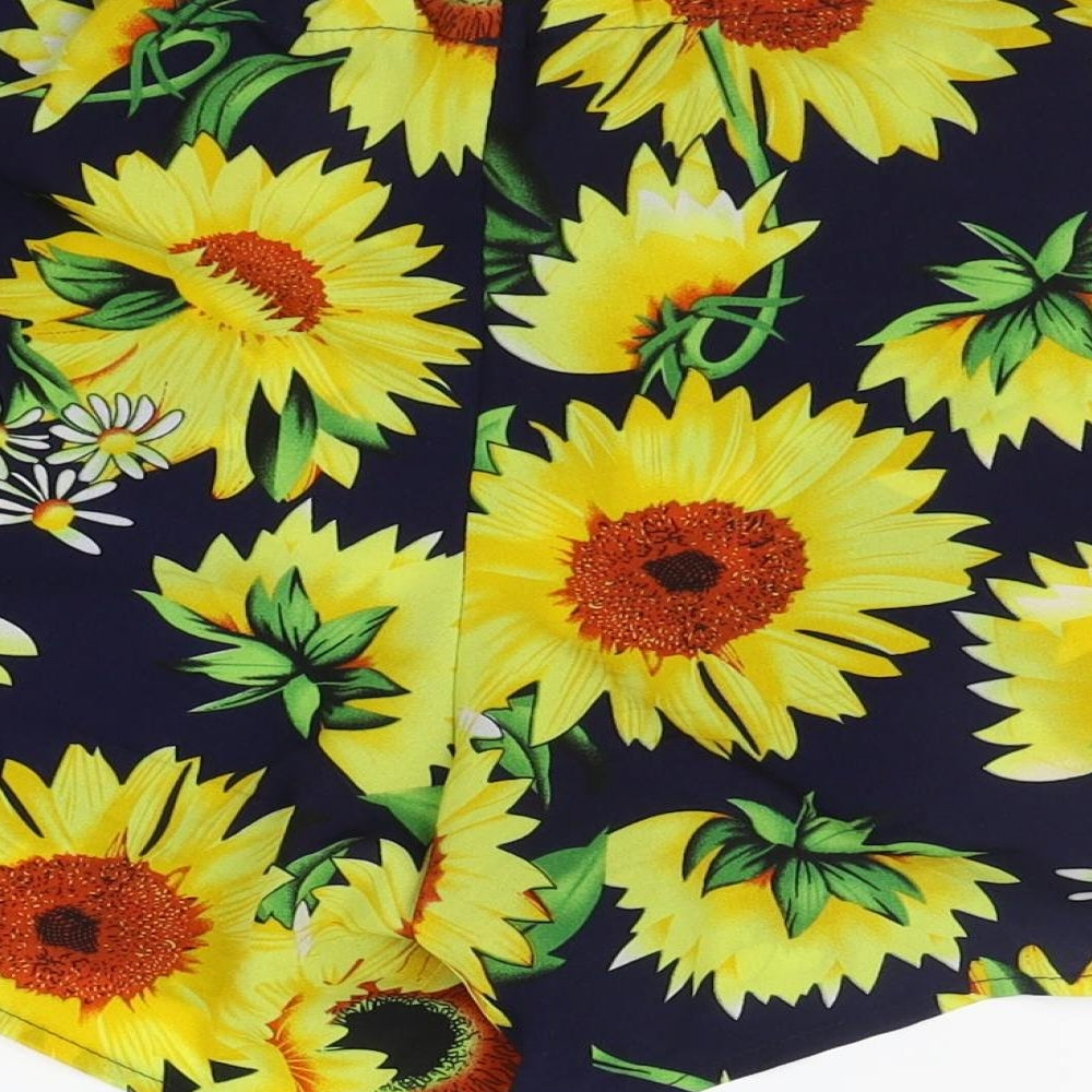 Preworn Womens Blue Floral  Sweat Shorts Size L