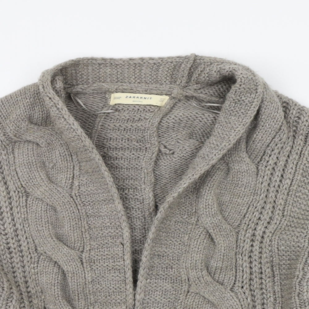 Zara Knit Womens Grey   Cardigan Jumper Size M