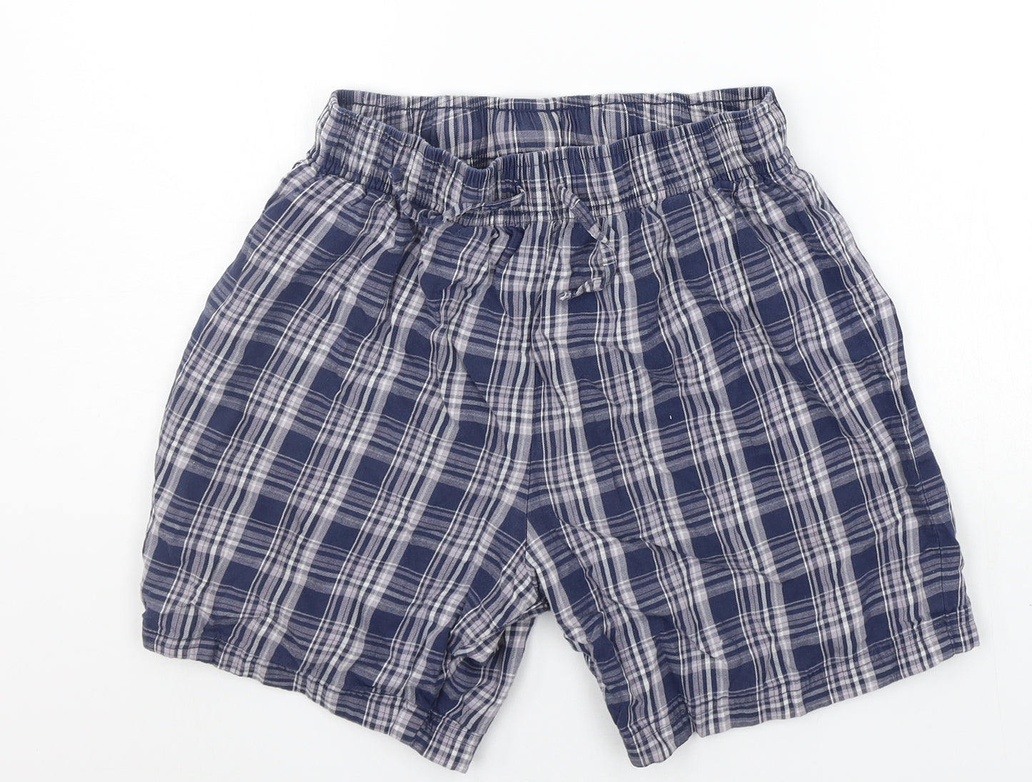 TU Mens Blue Check   Sleep Shorts Size S
