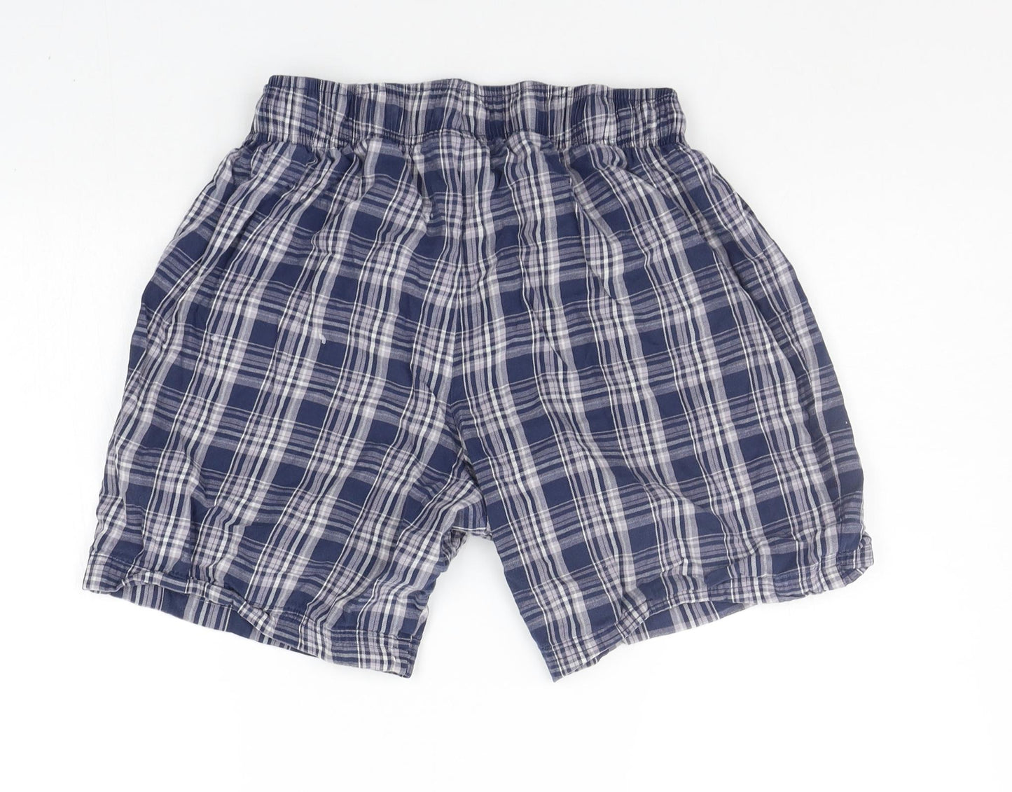 TU Mens Blue Check   Sleep Shorts Size S