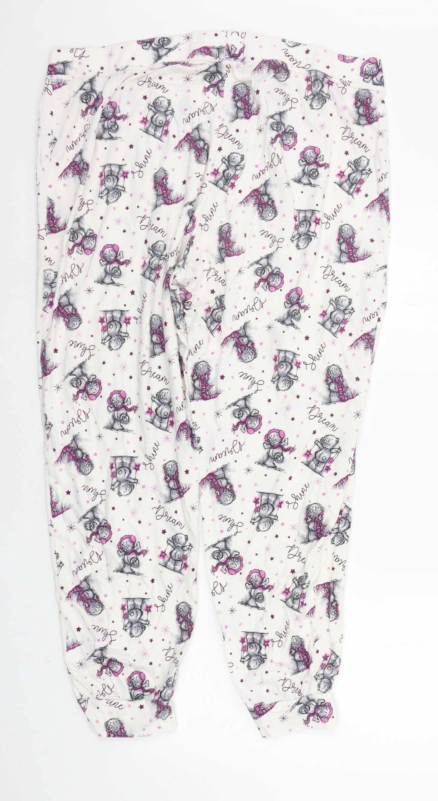 George Womens White Geometric  Top Pyjama Pants Size 20  - TATTY TEDDY