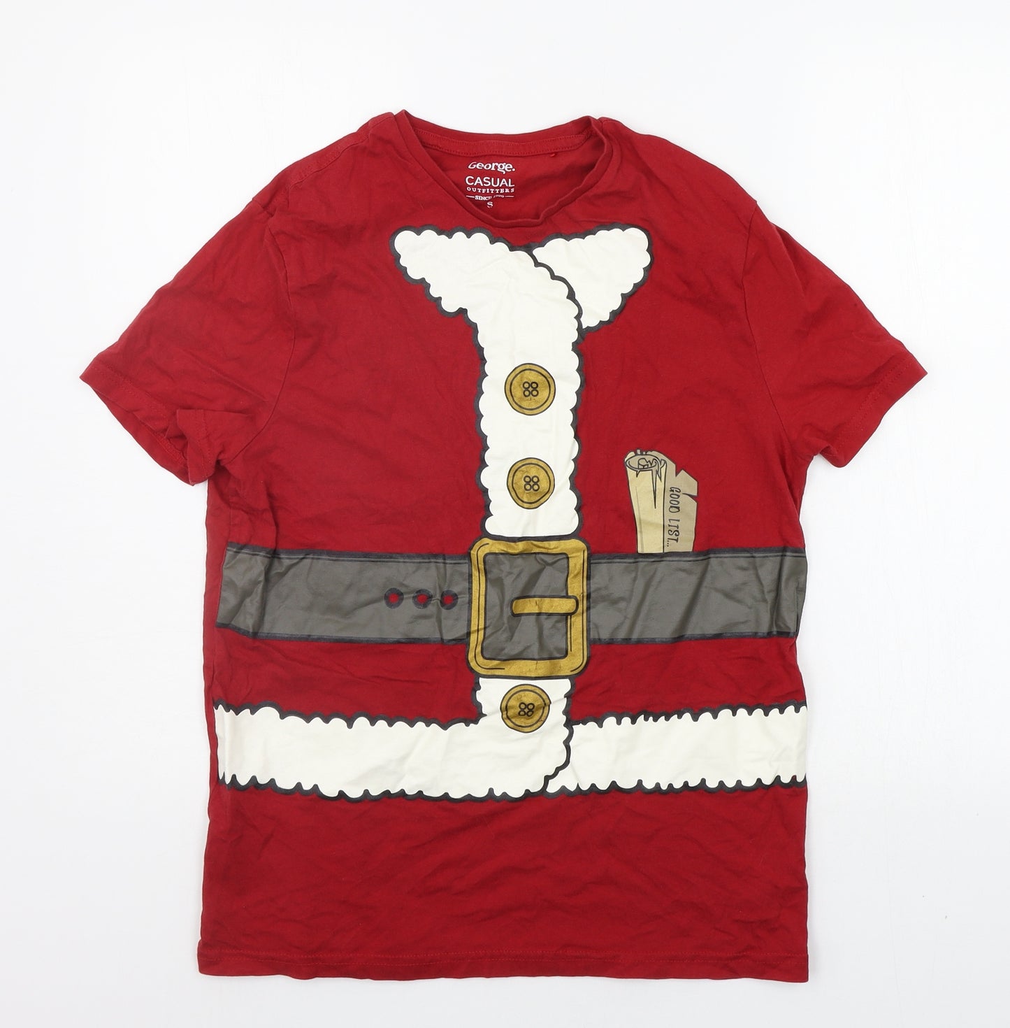 George Mens Blue    T-Shirt Size S  - Christmas