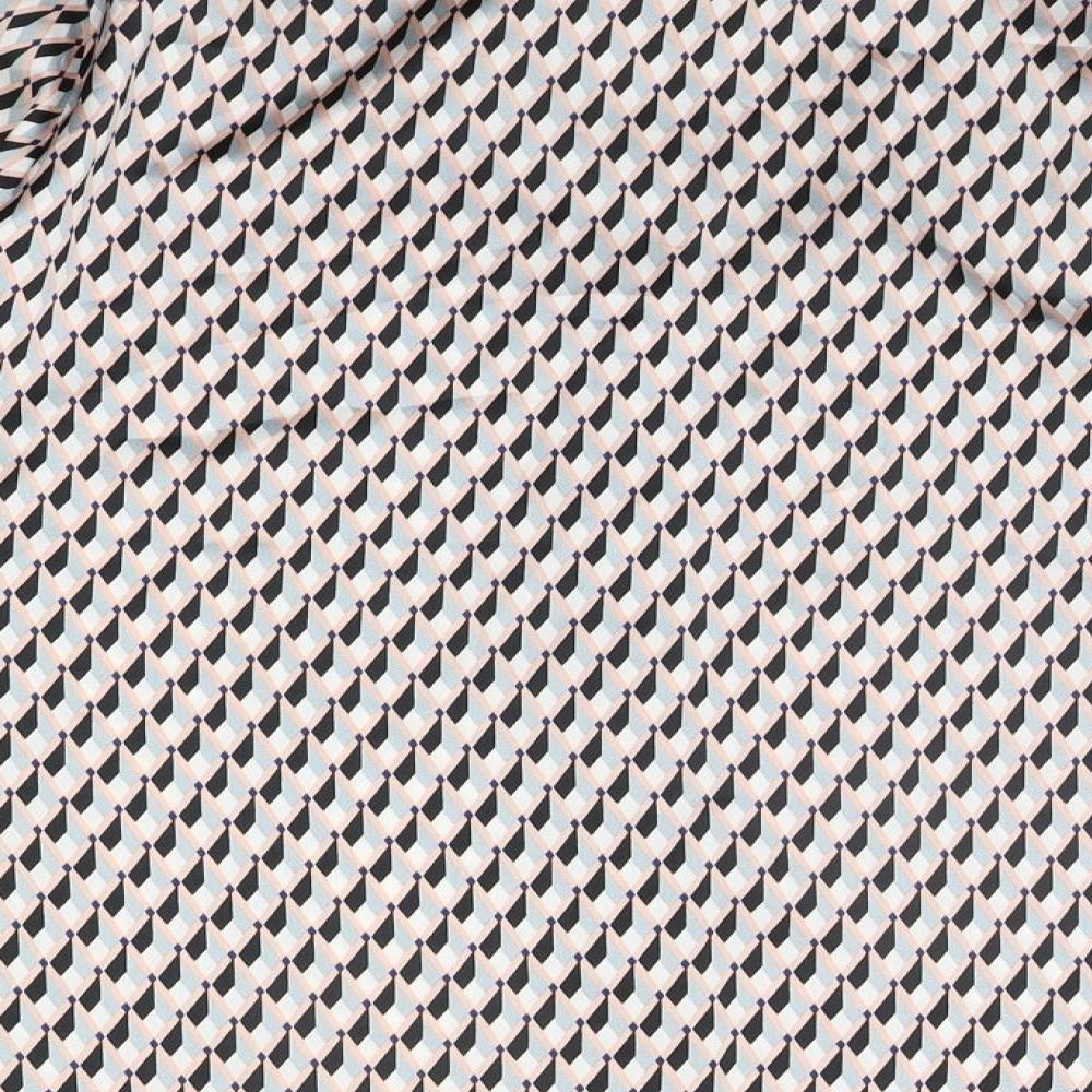 Lipsy Womens Beige Geometric  Basic Button-Up Size 14