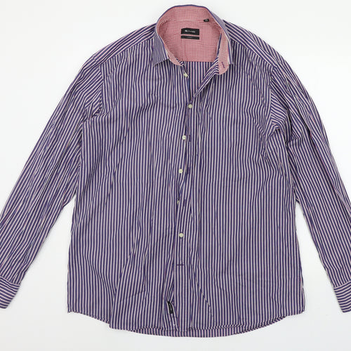 SAND Mens Blue Striped   Button-Up Size XL