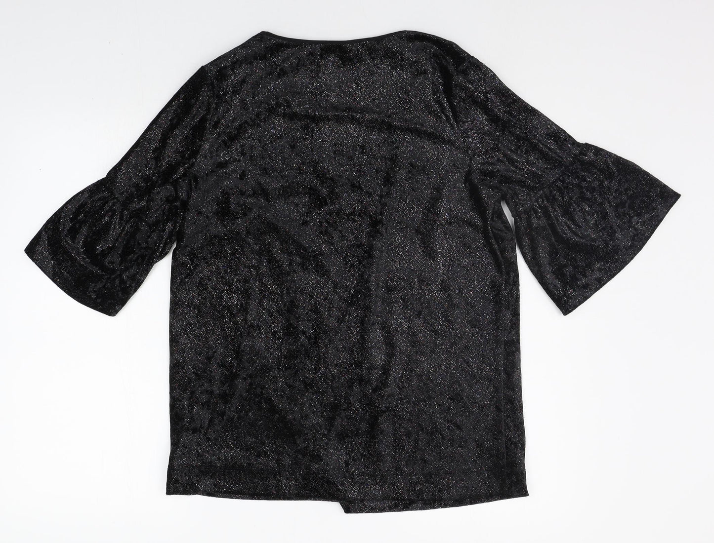 CAPSULE Womens Black   Basic T-Shirt Size 10  - Glitter Detail