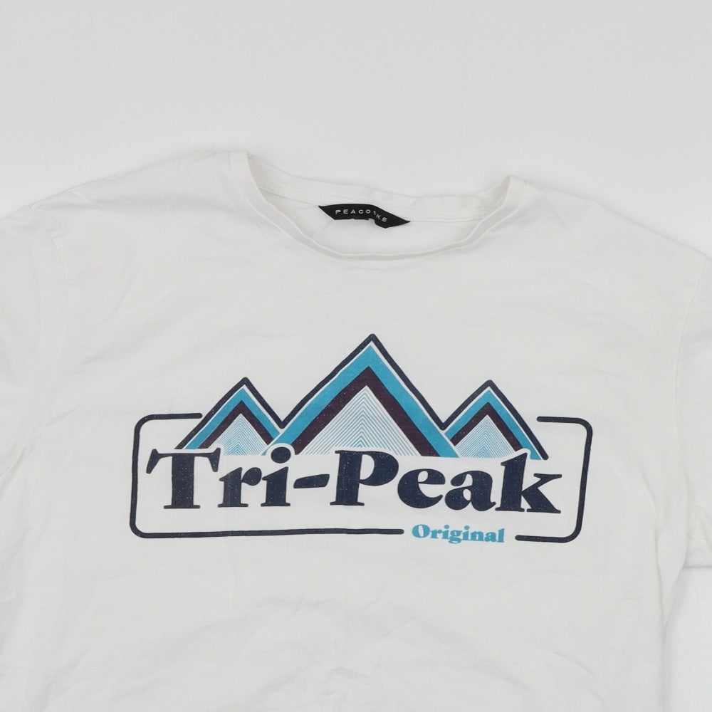 Peacocks Mens White    T-Shirt Size L