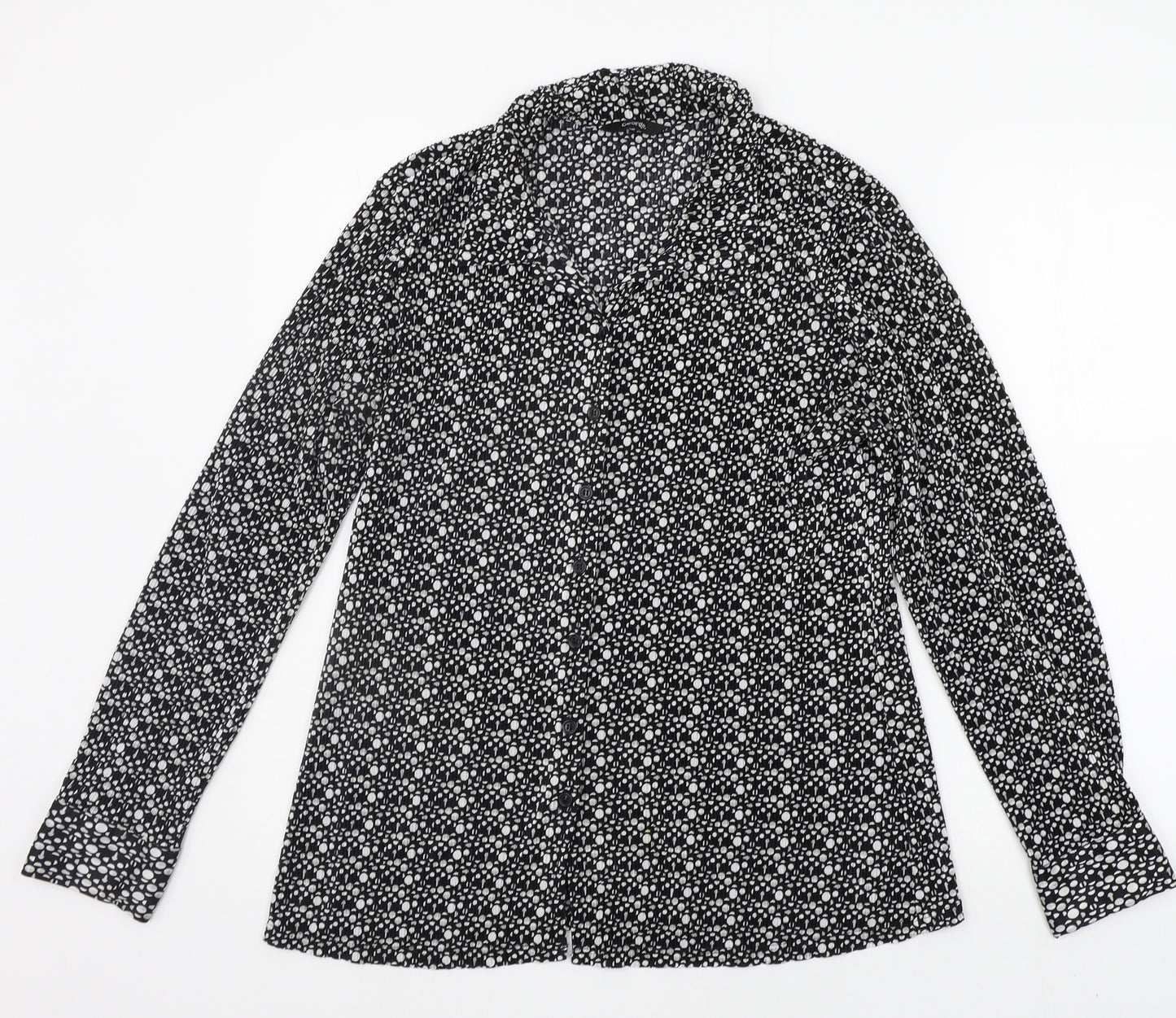 George Womens Black Geometric  Basic Button-Up Size 16