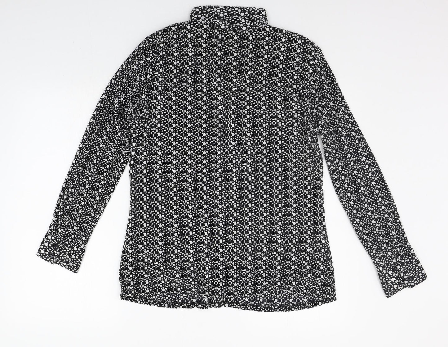 George Womens Black Geometric  Basic Button-Up Size 16