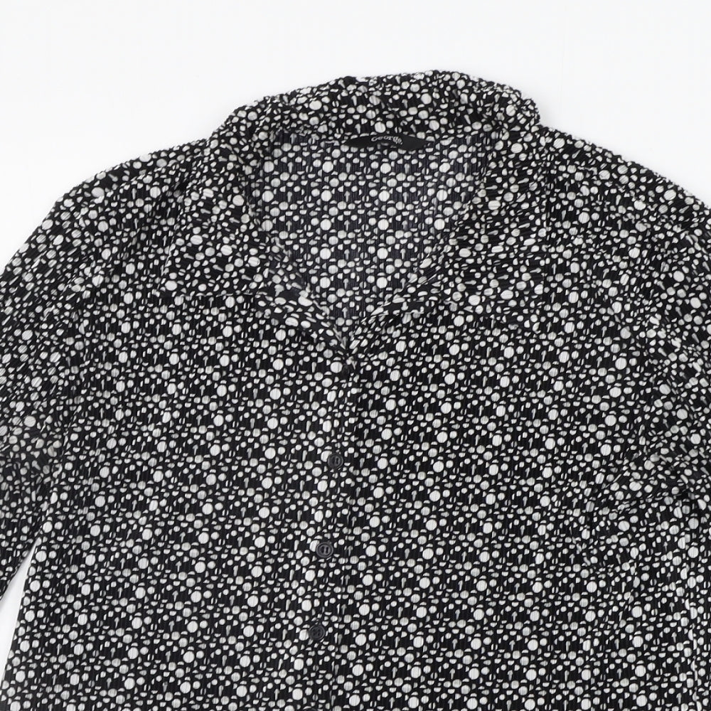 George Womens Black Geometric  Basic Button-Up Size 16