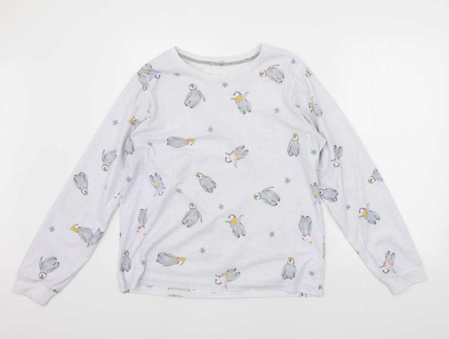 George Womens Grey Geometric  Top Pyjama Top Size 12