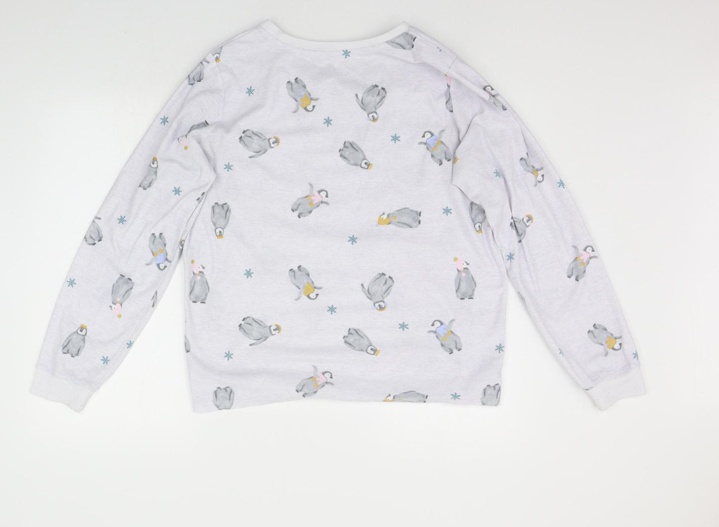 George Womens Grey Geometric  Top Pyjama Top Size 12