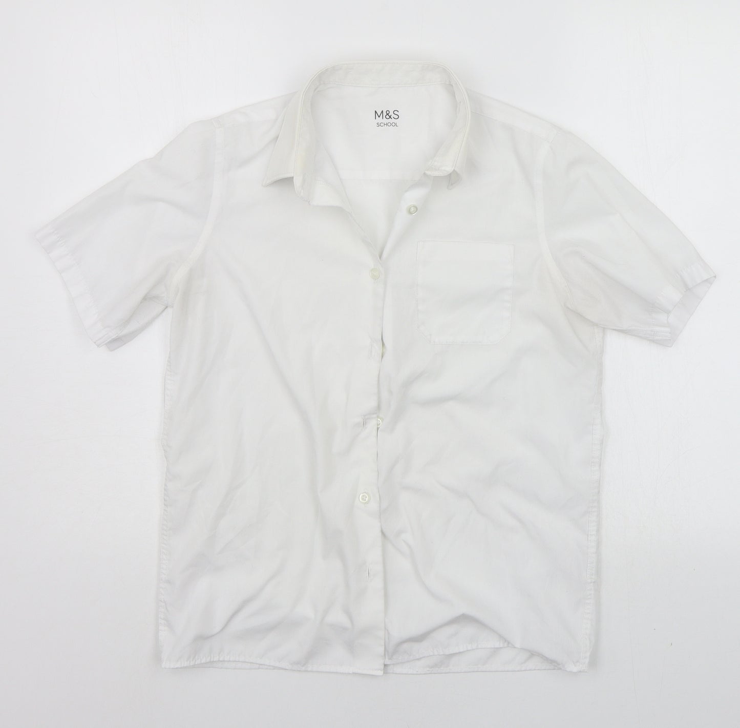 Marks and Spencer Boys White   Basic Button-Up Size 12-13 Years