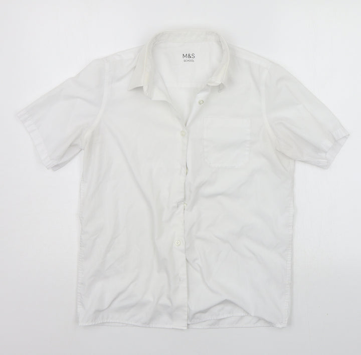 Marks and Spencer Boys White   Basic Button-Up Size 12-13 Years