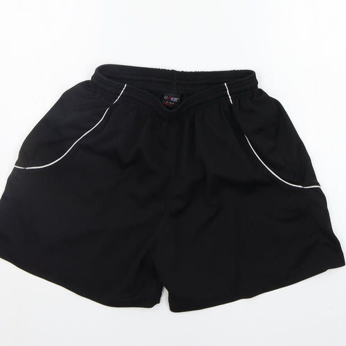 LISPORT Boys Black   Sweat Shorts Size M