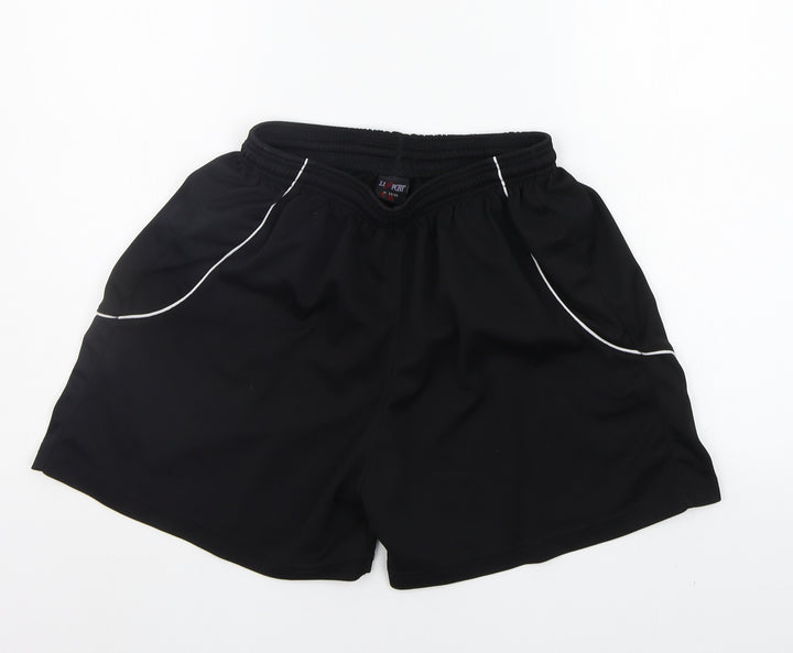 LISPORT Boys Black Sweat Shorts Size M