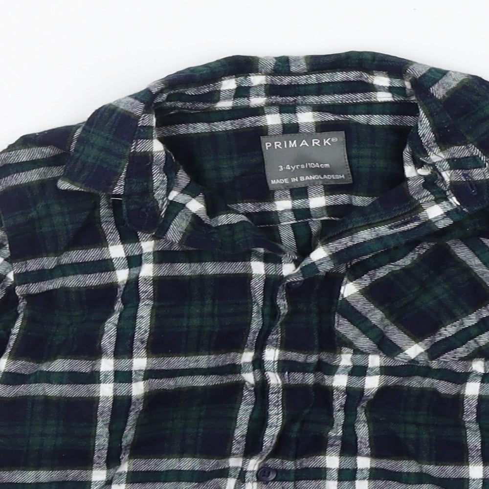 Primark Boys Blue Check  Basic Button-Up Size 3-4 Years
