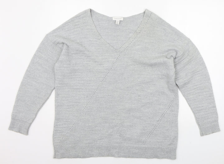 Topshop Womens Grey Pullover Jumper Size M