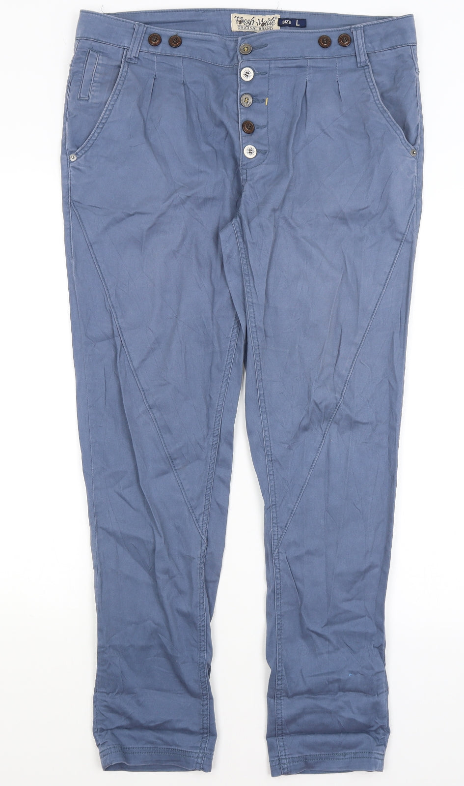 Fresh Made Womens Blue   Chino Trousers Size L L29 in