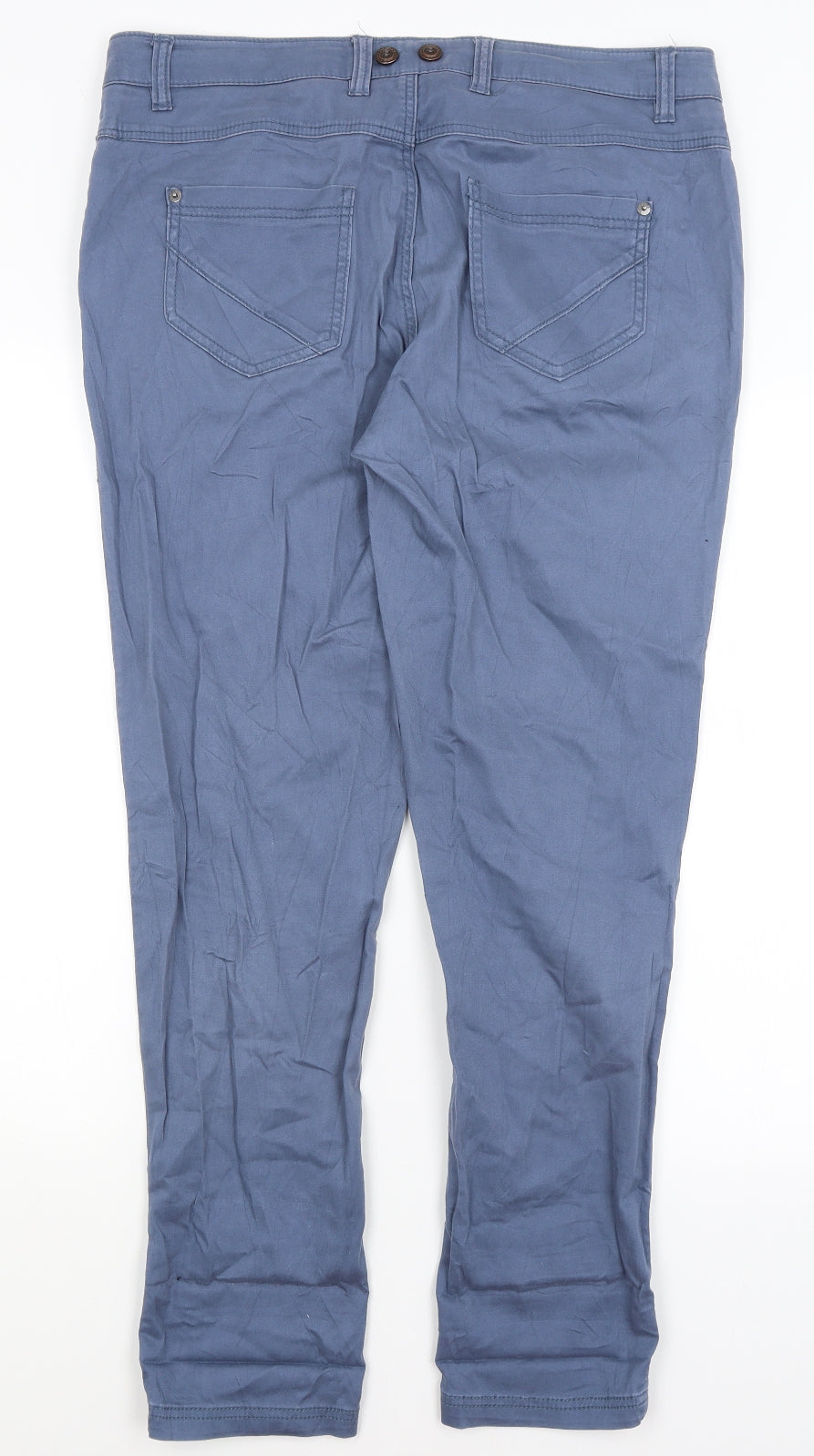 Fresh Made Womens Blue   Chino Trousers Size L L29 in