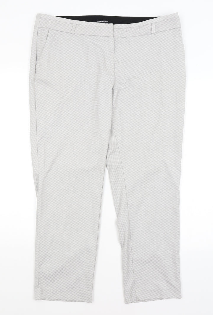 Warehouse Womens Grey Trousers Size 18 L28 in