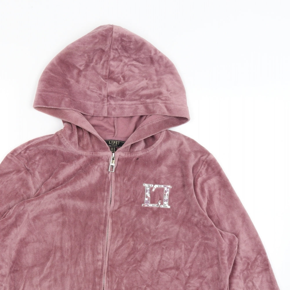 Lipsy Womens Pink   Full Zip Hoodie Size 16