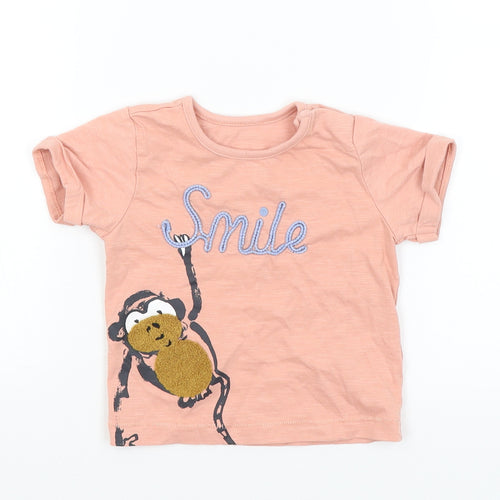 M&S Baby Pink   Basic T-Shirt Size 3-6 Months  - Smile