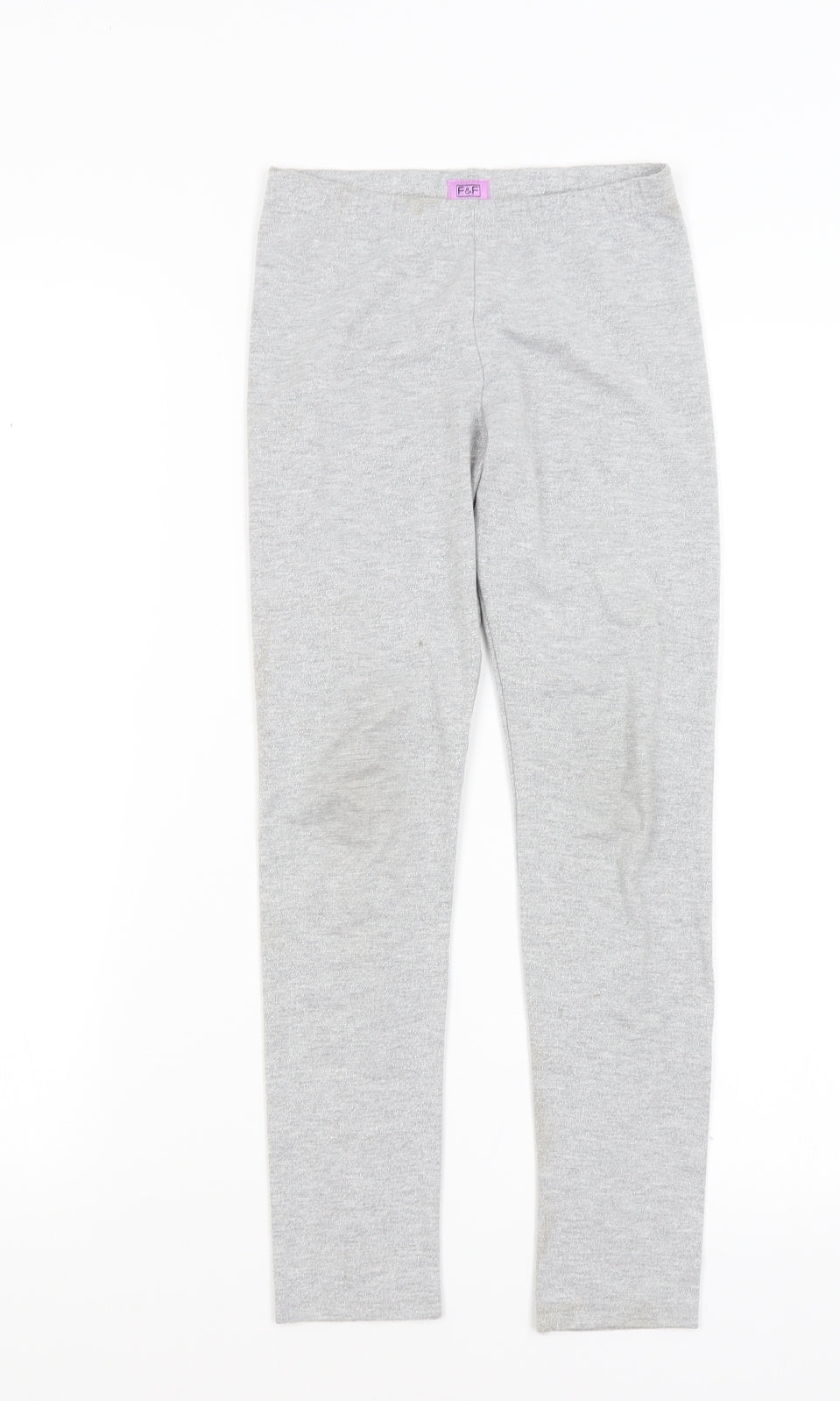 F&F Girls Silver   Capri Trousers Size 8-9 Years