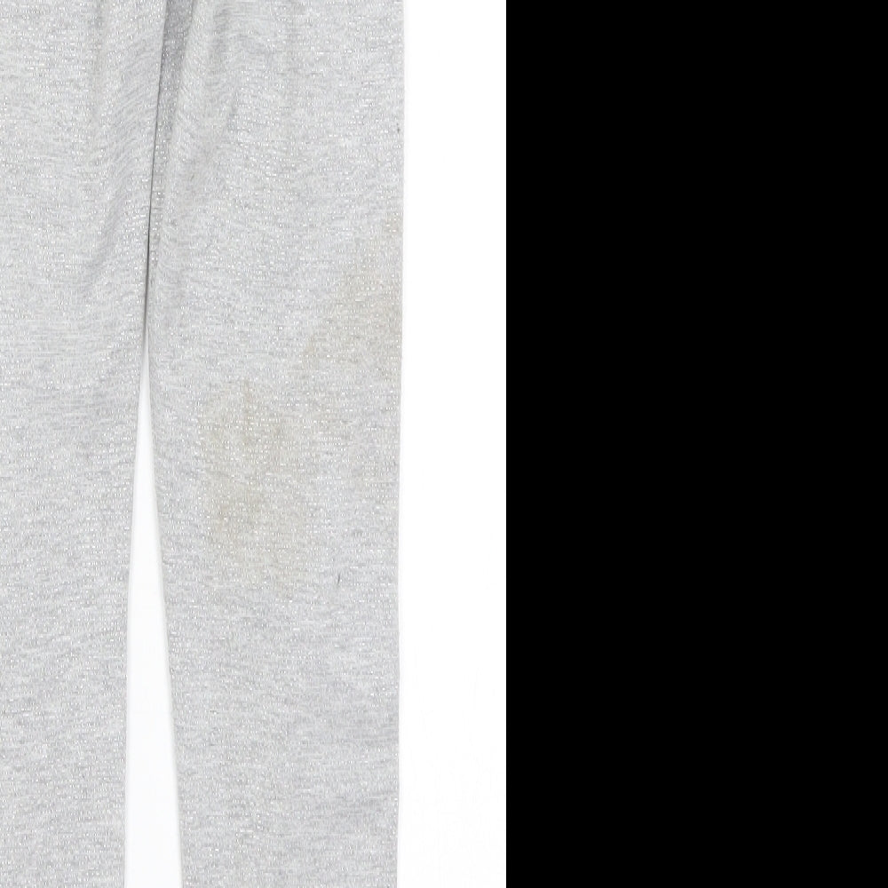 F&F Girls Silver   Capri Trousers Size 8-9 Years