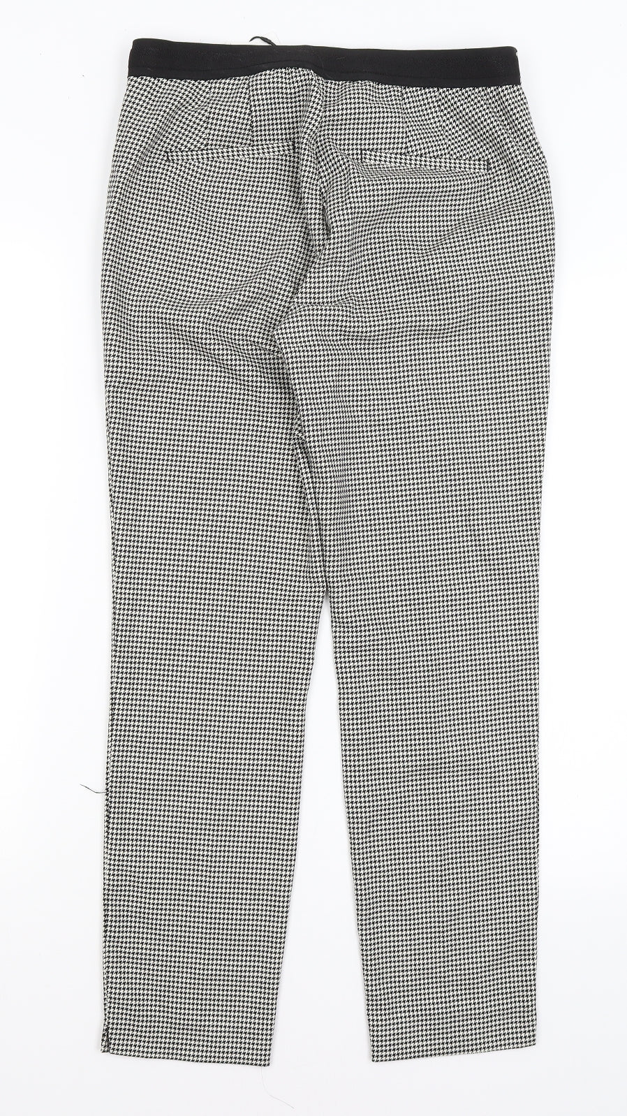 Zara Womens White Houndstooth  Trousers  Size M L27 in