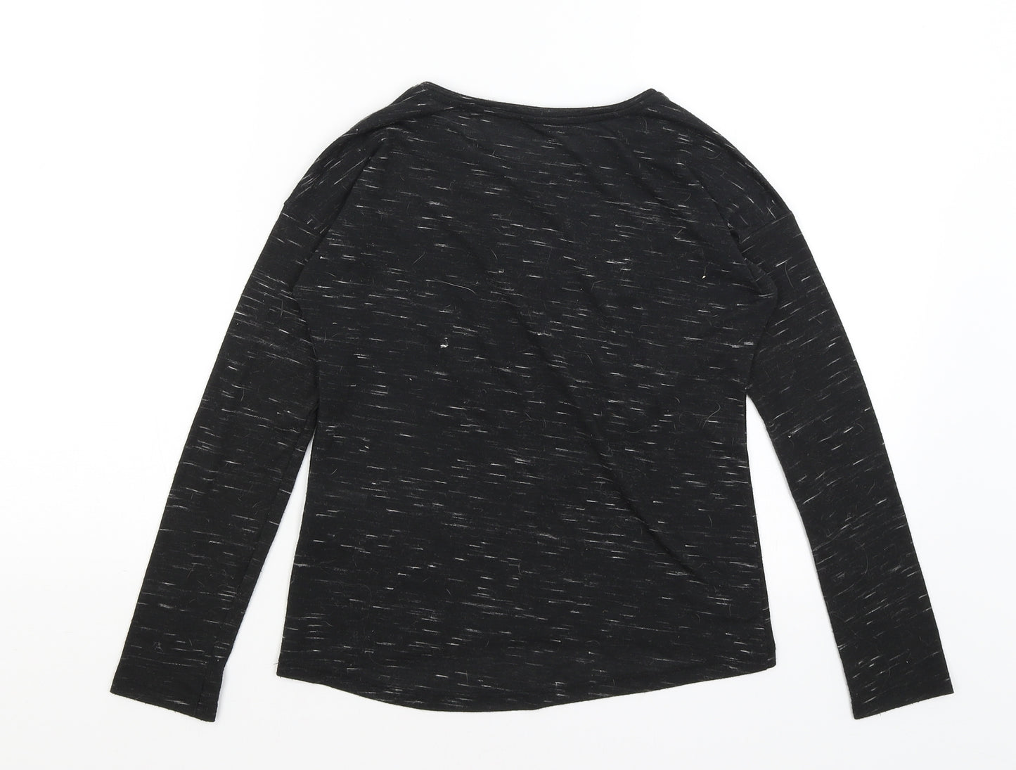 H&M Girls Black   Basic T-Shirt Size 9-10 Years  - Dreaming of a Super Hero