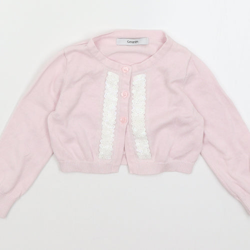 George Baby Pink   Cardigan Jumper Size 12-18 Months