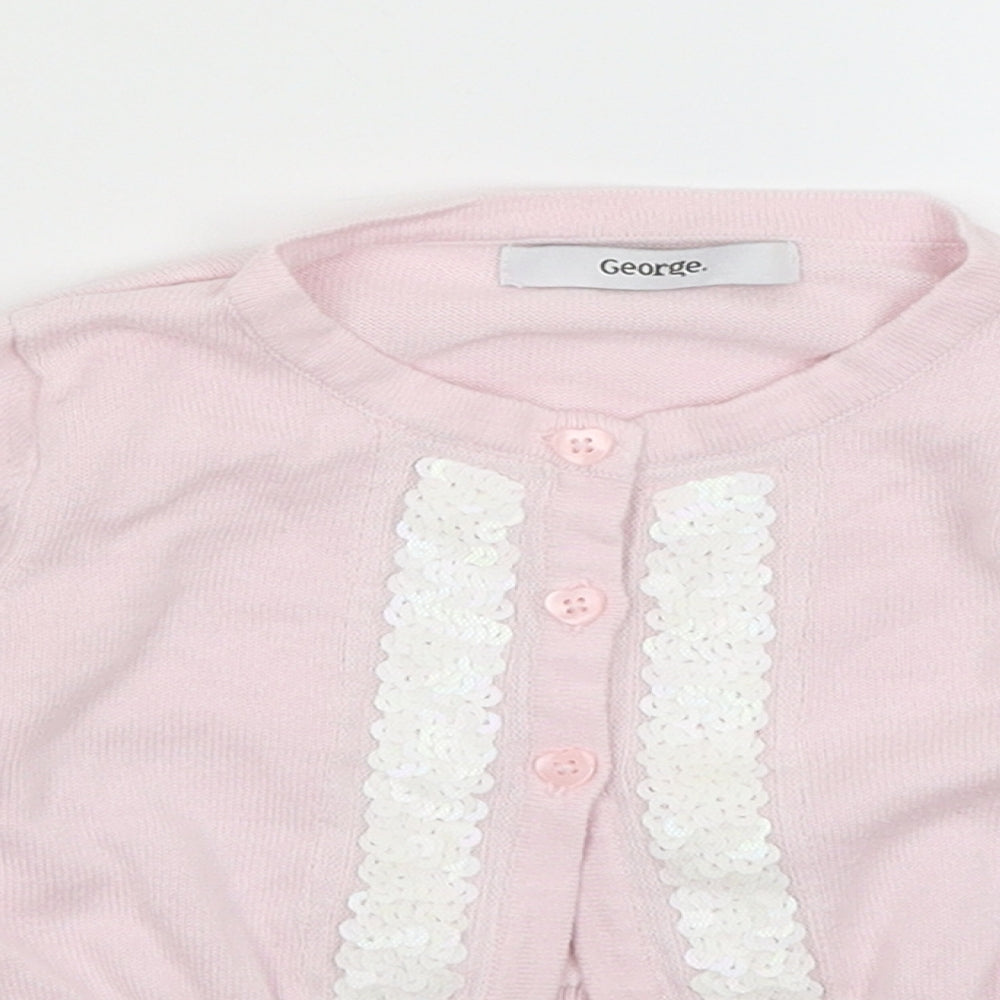 George Baby Pink   Cardigan Jumper Size 12-18 Months