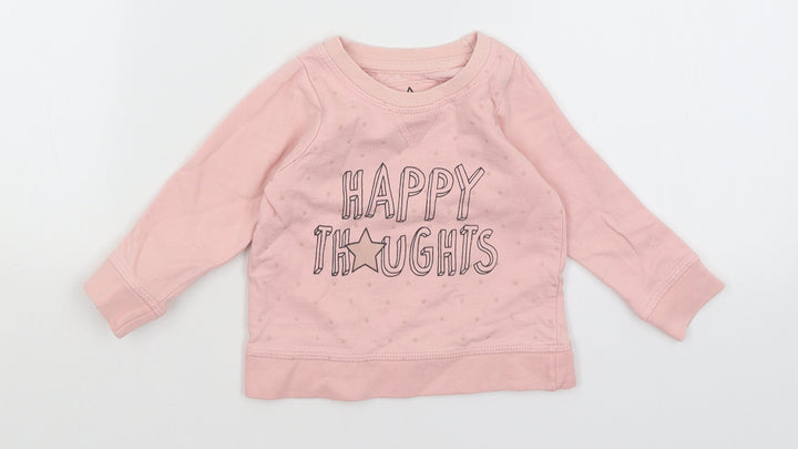 Young Dimension Baby Pink Spotted Pullover Jumper Size 12-18 Months - Happy Thoughts