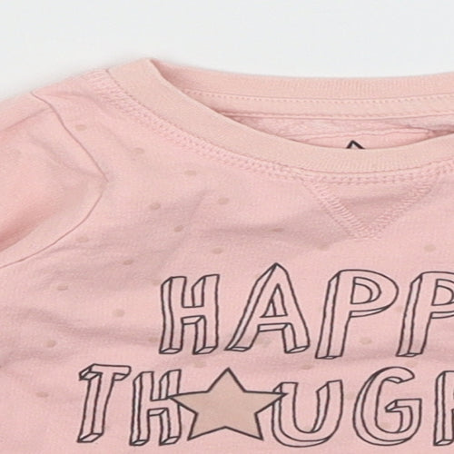 Young Dimension Baby Pink Spotted  Pullover Jumper Size 12-18 Months  - Happy Thoughts