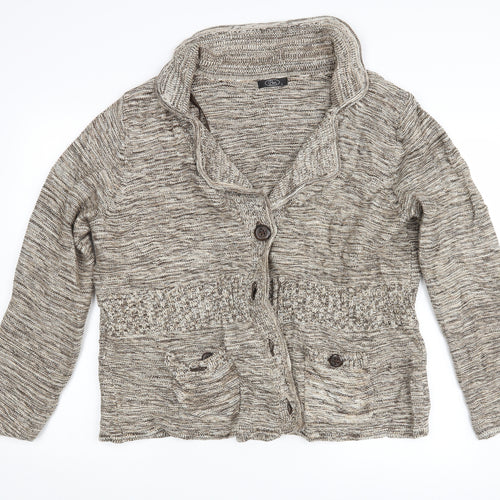 BM Womens Beige   Cardigan Jumper Size L