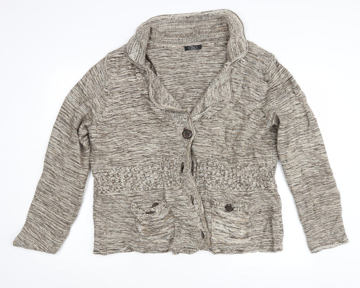 BM Womens Beige   Cardigan Jumper Size L