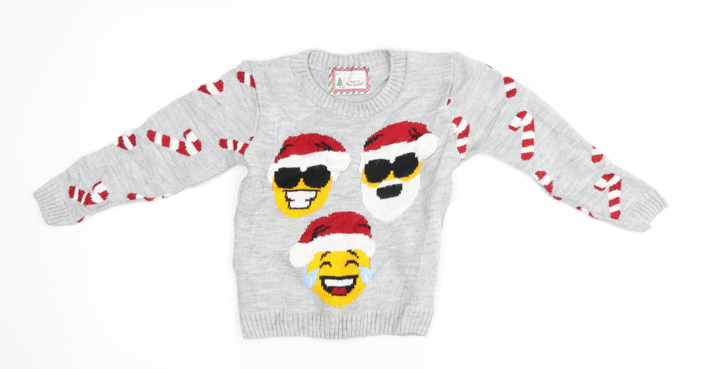 Preworn Girls Green   Pullover Jumper Size 6-7 Years  - Christmas Jumper