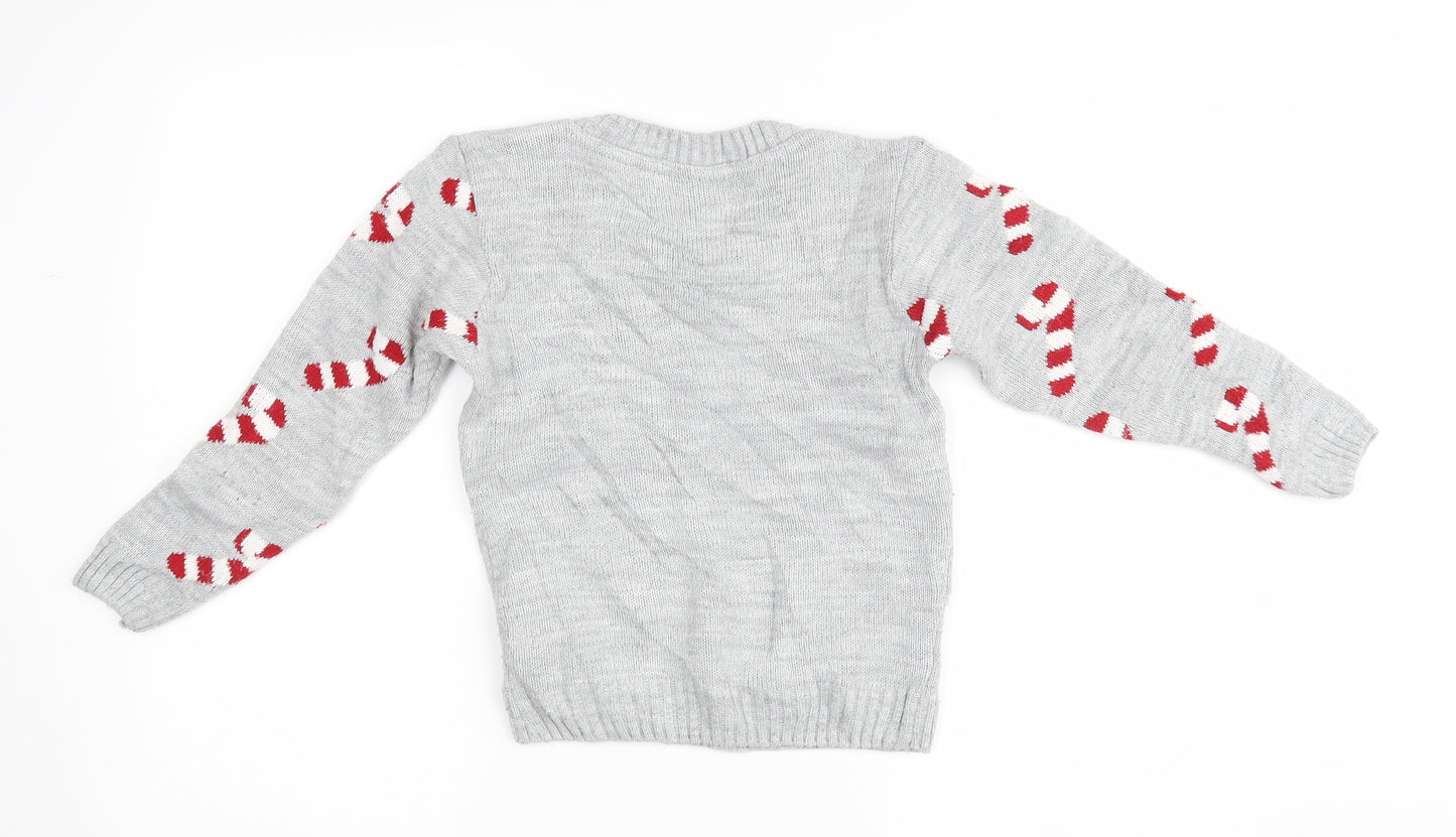 Preworn Girls Green   Pullover Jumper Size 6-7 Years  - Christmas Jumper