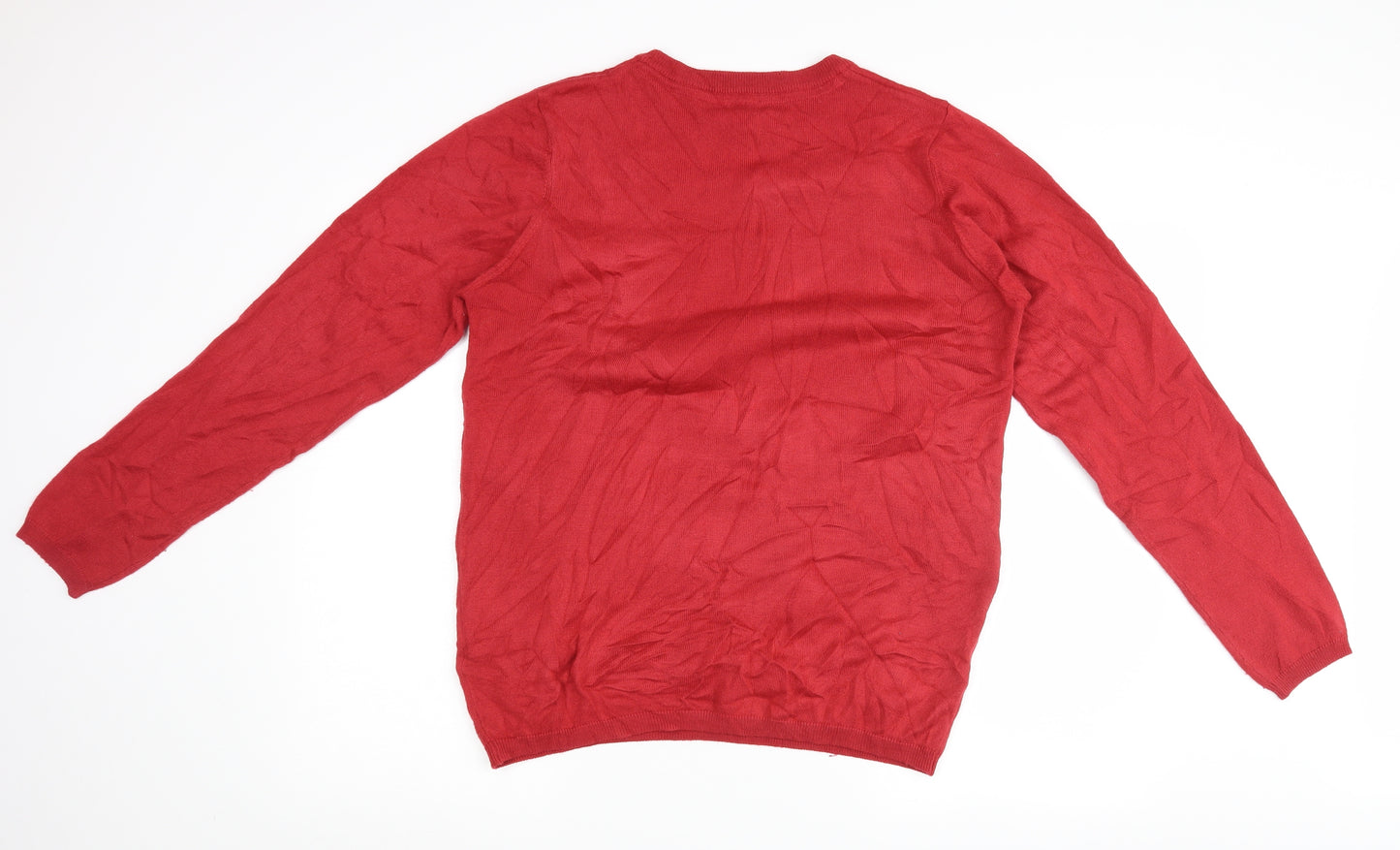 Livergy Mens Red   Henley Jumper Size M  - Christmas Jumper