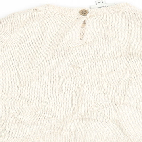 River Island Boys Ivory Striped  Henley Jumper Size 3-6 Months