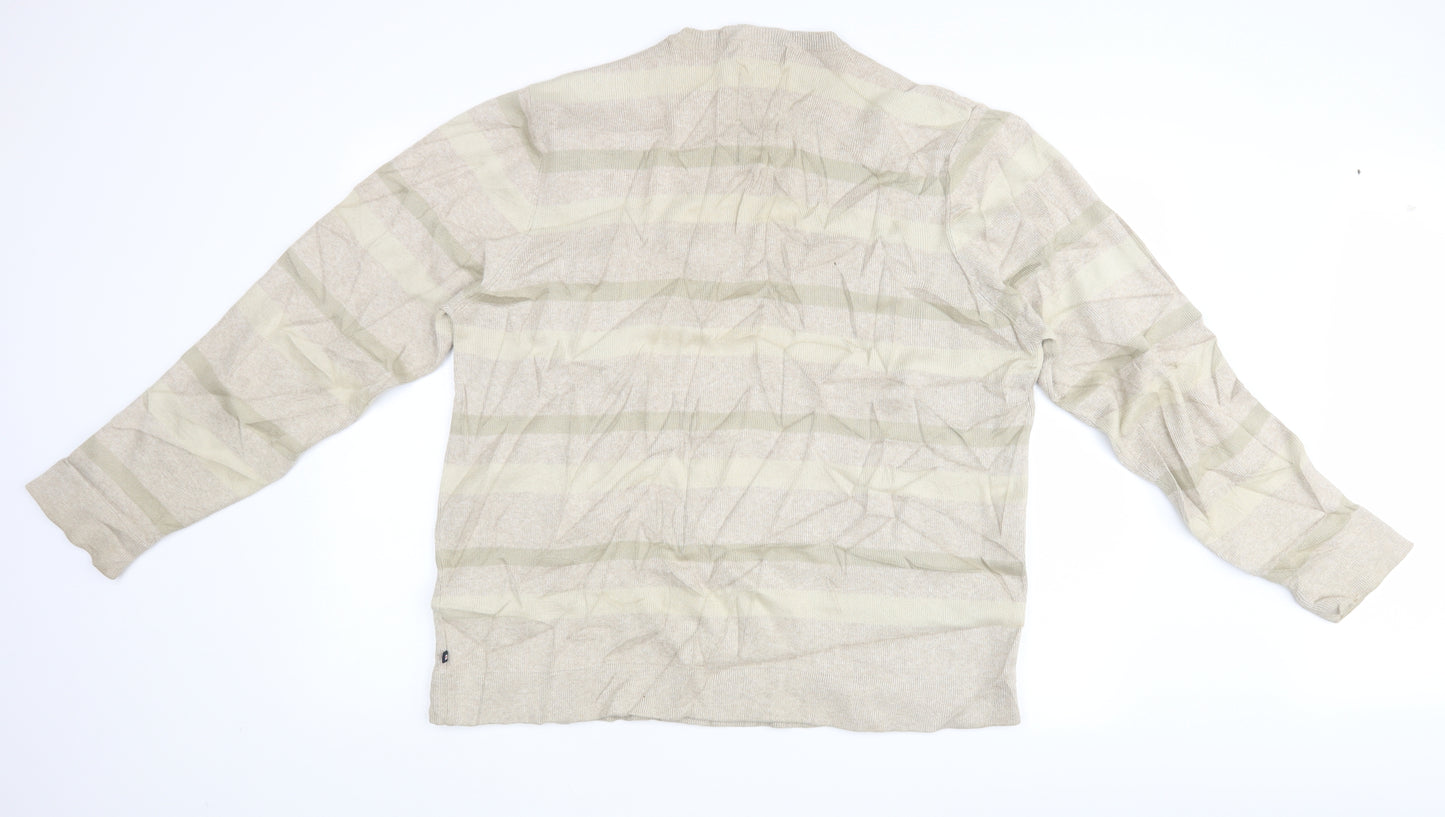 Marks and Spencer Mens Beige Striped  Pullover Jumper Size L